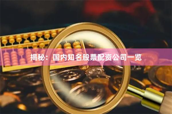 揭秘：国内知名股票配资公司一览